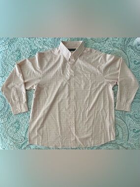 Orange & White Roundtree & Yorke Men’s XXL Long-Sleeved Button-Up Shirt
